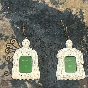 Seasons Unlimited Rustic Modern White Wooden Angel Picture Frame Ornaments